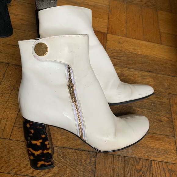 Stella McCartney white tortoise heel boots 38 - Picture 2 of 8